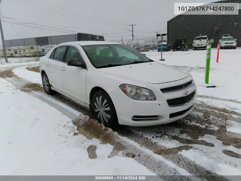 2009 Chevrolet Malibu Ls VIN: 1G1ZG57K794247800 Lot: 30049994