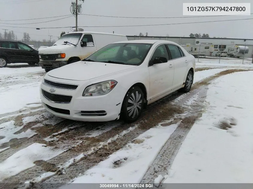 2009 Chevrolet Malibu Ls VIN: 1G1ZG57K794247800 Lot: 30049994