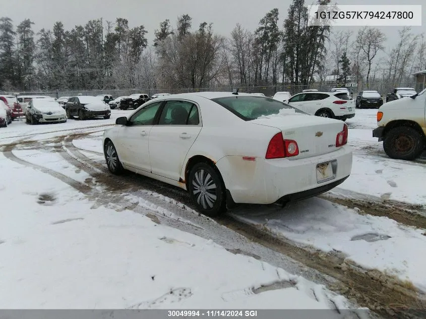 2009 Chevrolet Malibu Ls VIN: 1G1ZG57K794247800 Lot: 30049994