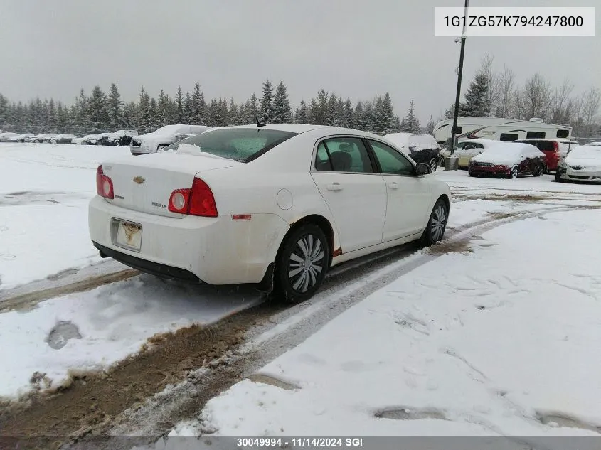 2009 Chevrolet Malibu Ls VIN: 1G1ZG57K794247800 Lot: 30049994