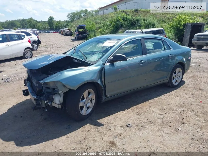 2009 Chevrolet Malibu Ls VIN: 1G1ZG57B694115207 Lot: 39806099