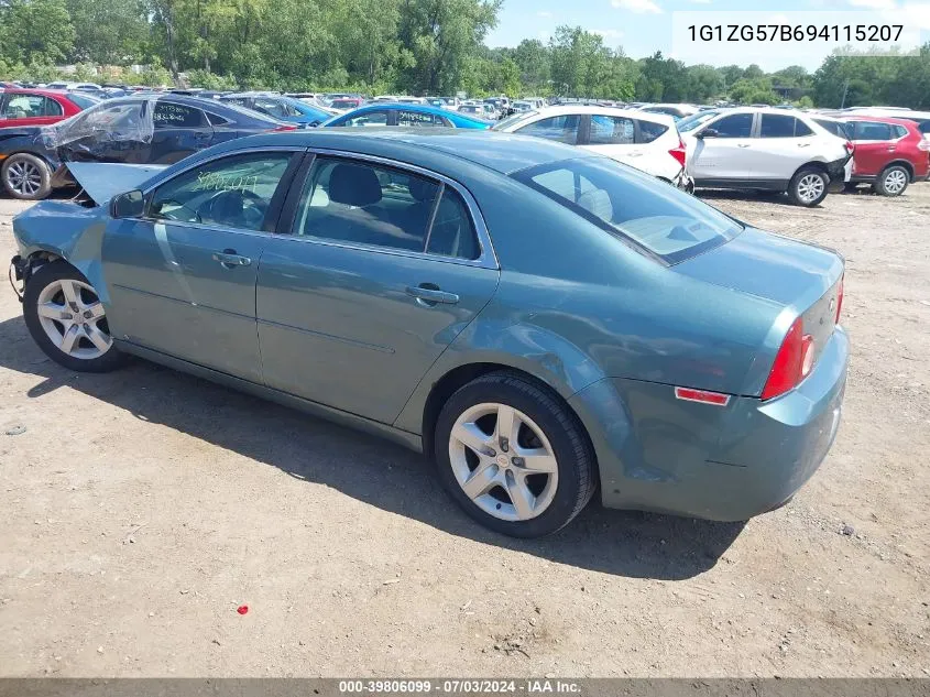 2009 Chevrolet Malibu Ls VIN: 1G1ZG57B694115207 Lot: 39806099