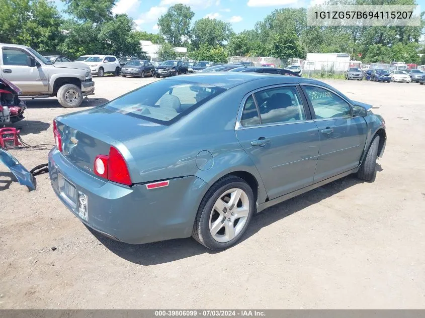 2009 Chevrolet Malibu Ls VIN: 1G1ZG57B694115207 Lot: 39806099