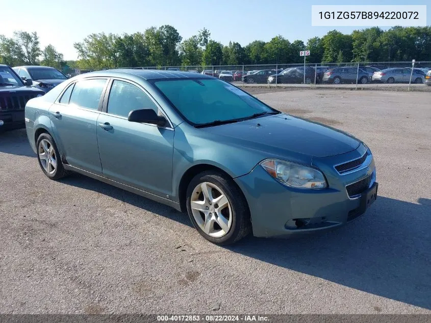 2009 Chevrolet Malibu Ls VIN: 1G1ZG57B894220072 Lot: 40172853