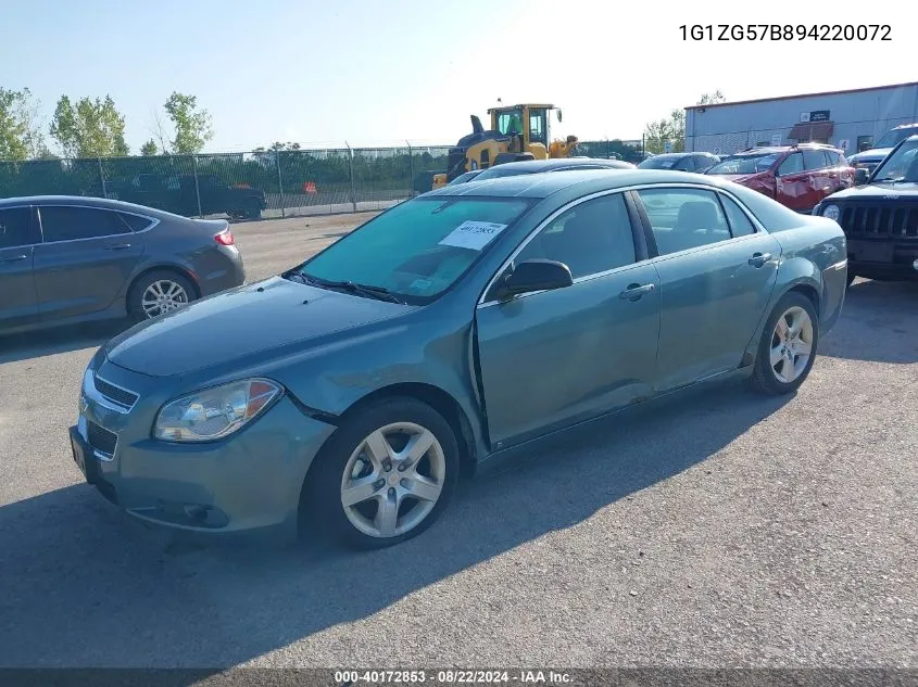 2009 Chevrolet Malibu Ls VIN: 1G1ZG57B894220072 Lot: 40172853