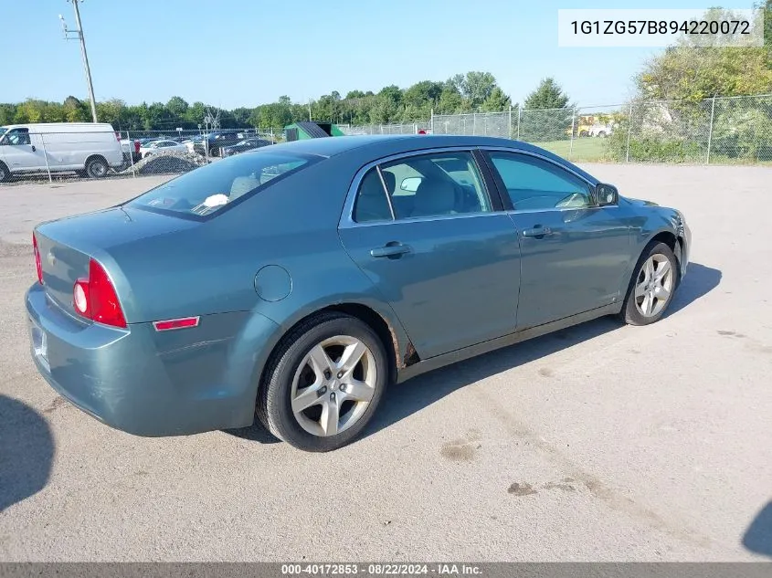 2009 Chevrolet Malibu Ls VIN: 1G1ZG57B894220072 Lot: 40172853