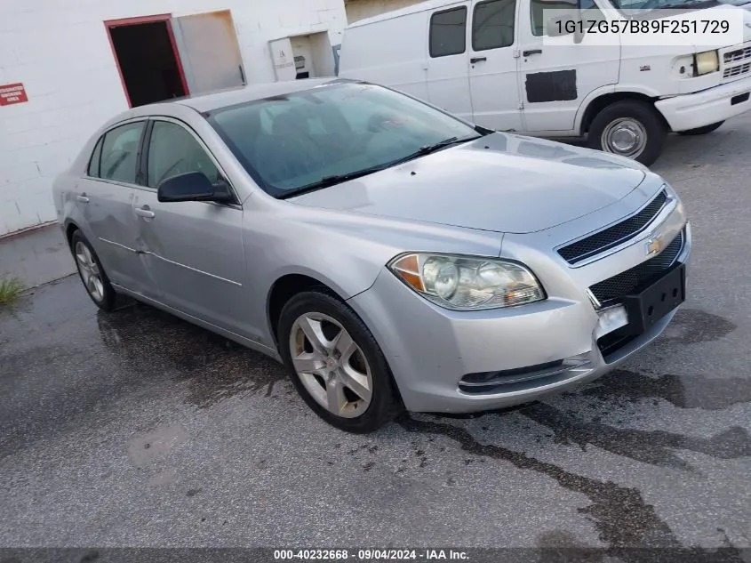 2009 Chevrolet Malibu Ls VIN: 1G1ZG57B89F251729 Lot: 40232668