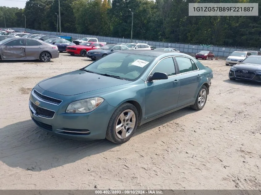 2009 Chevrolet Malibu Ls VIN: 1G1ZG57B89F221887 Lot: 40278893