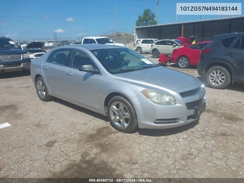 2009 Chevrolet Malibu Ls VIN: 1G1ZG57N494183144 Lot: 40360732