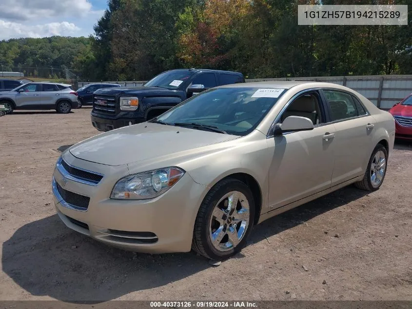 2009 Chevrolet Malibu Lt VIN: 1G1ZH57B194215289 Lot: 40373126