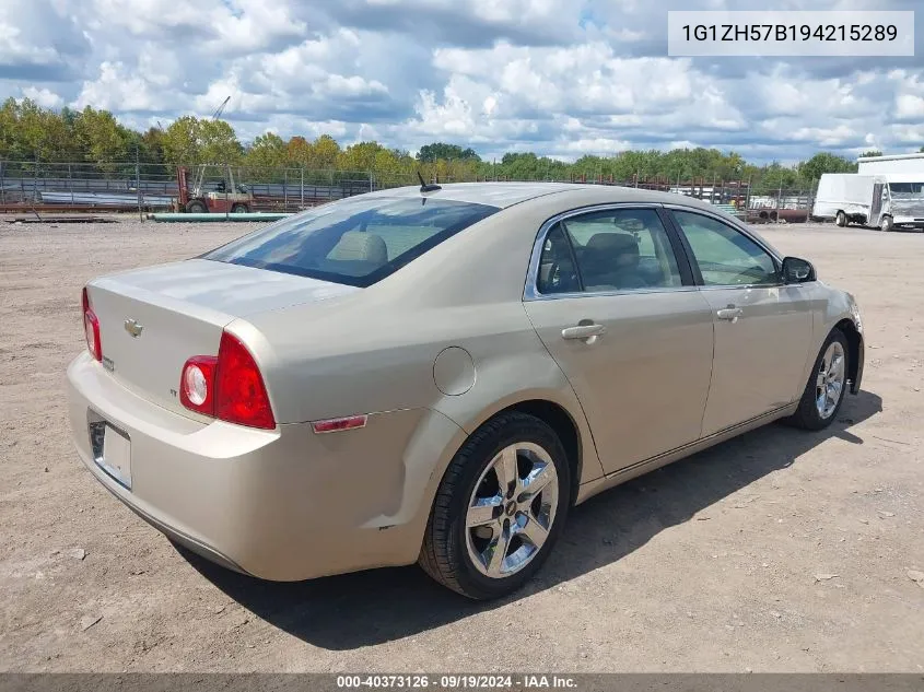 2009 Chevrolet Malibu Lt VIN: 1G1ZH57B194215289 Lot: 40373126