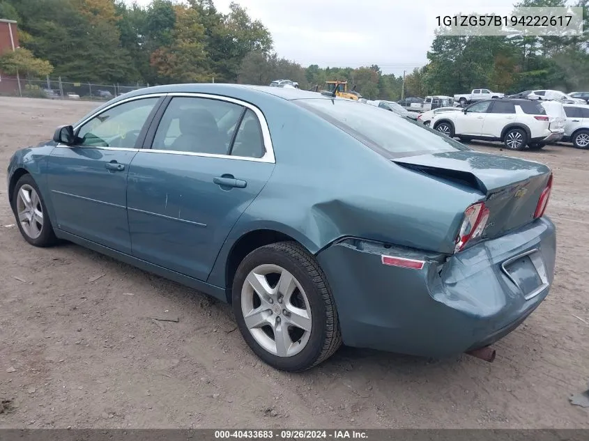 1G1ZG57B194222617 2009 Chevrolet Malibu Ls