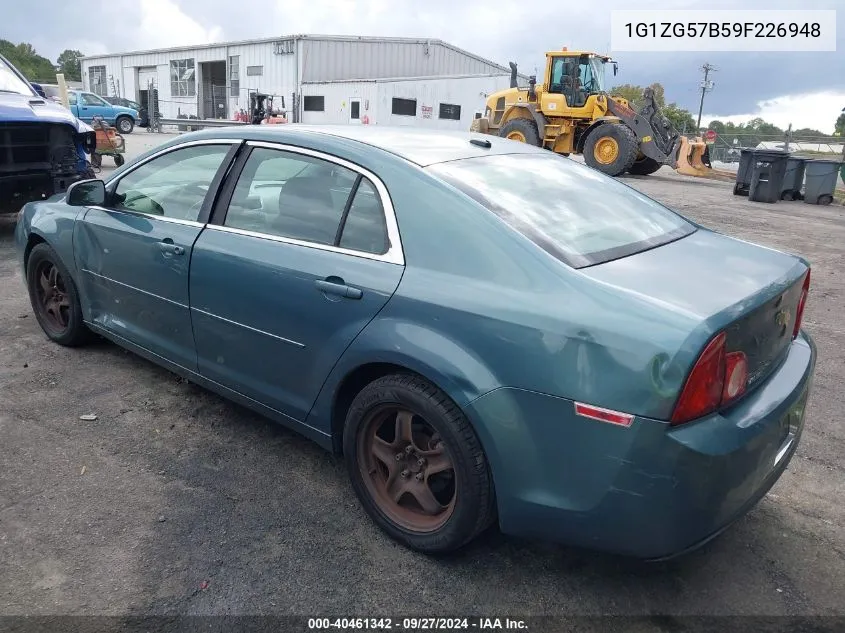 2009 Chevrolet Malibu Ls VIN: 1G1ZG57B59F226948 Lot: 40461342