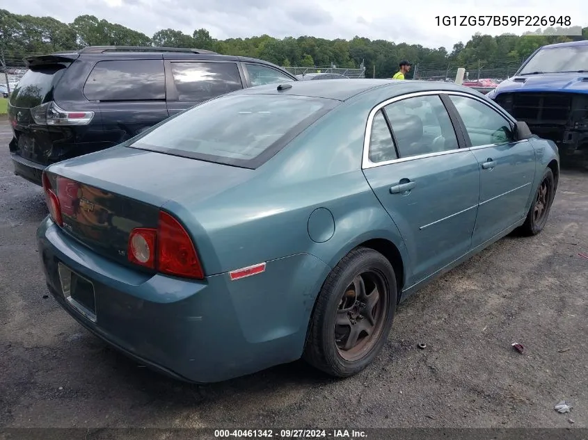 2009 Chevrolet Malibu Ls VIN: 1G1ZG57B59F226948 Lot: 40461342