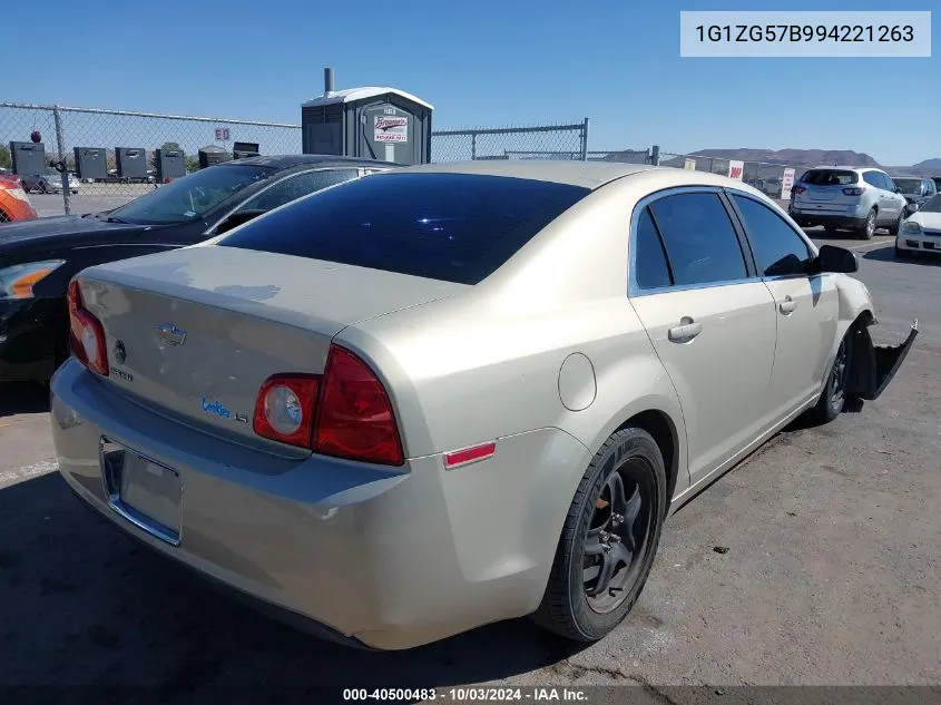 2009 Chevrolet Malibu Ls VIN: 1G1ZG57B994221263 Lot: 40500483