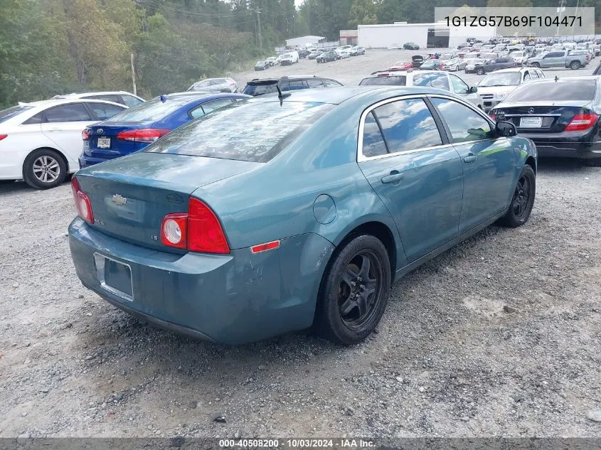 2009 Chevrolet Malibu Ls VIN: 1G1ZG57B69F104471 Lot: 40508200