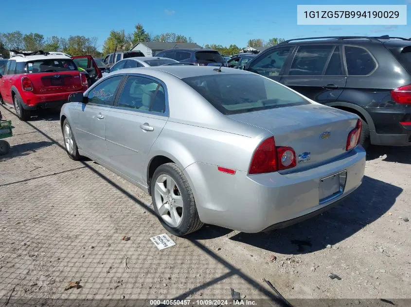 2009 Chevrolet Malibu Ls VIN: 1G1ZG57B994190029 Lot: 40550457