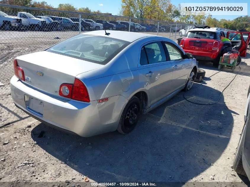 2009 Chevrolet Malibu Ls VIN: 1G1ZG57B994190029 Lot: 40550457