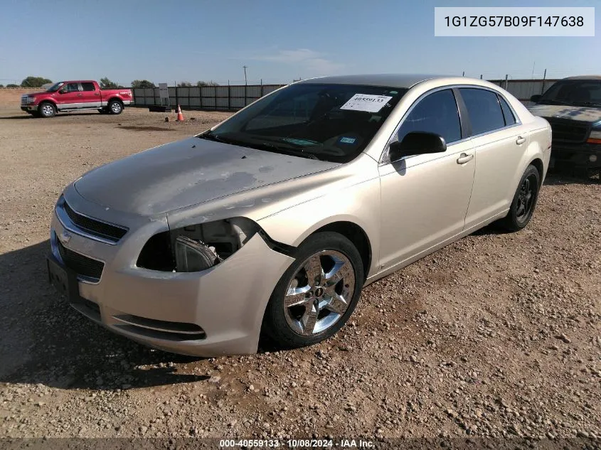 2009 Chevrolet Malibu Ls VIN: 1G1ZG57B09F147638 Lot: 40559133