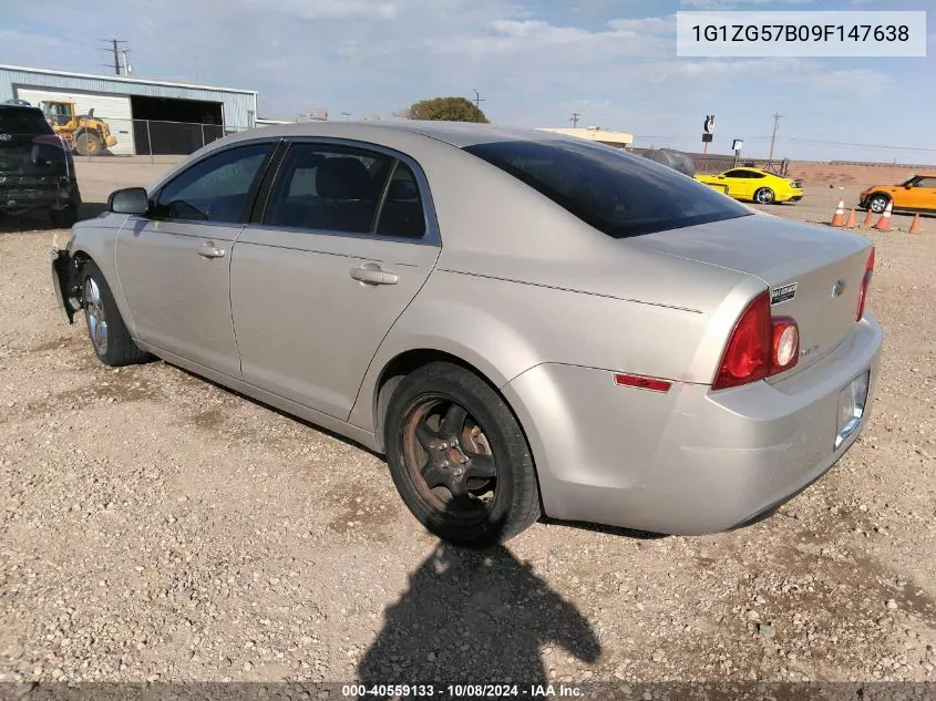 2009 Chevrolet Malibu Ls VIN: 1G1ZG57B09F147638 Lot: 40559133