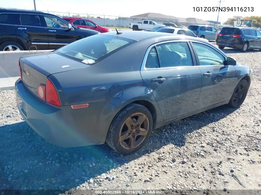 2009 Chevrolet Malibu Ls VIN: 1G1ZG57N394116213 Lot: 40602866