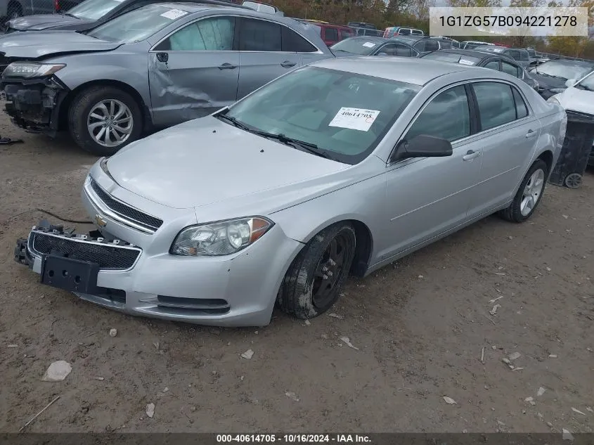 2009 Chevrolet Malibu Ls VIN: 1G1ZG57B094221278 Lot: 40614705