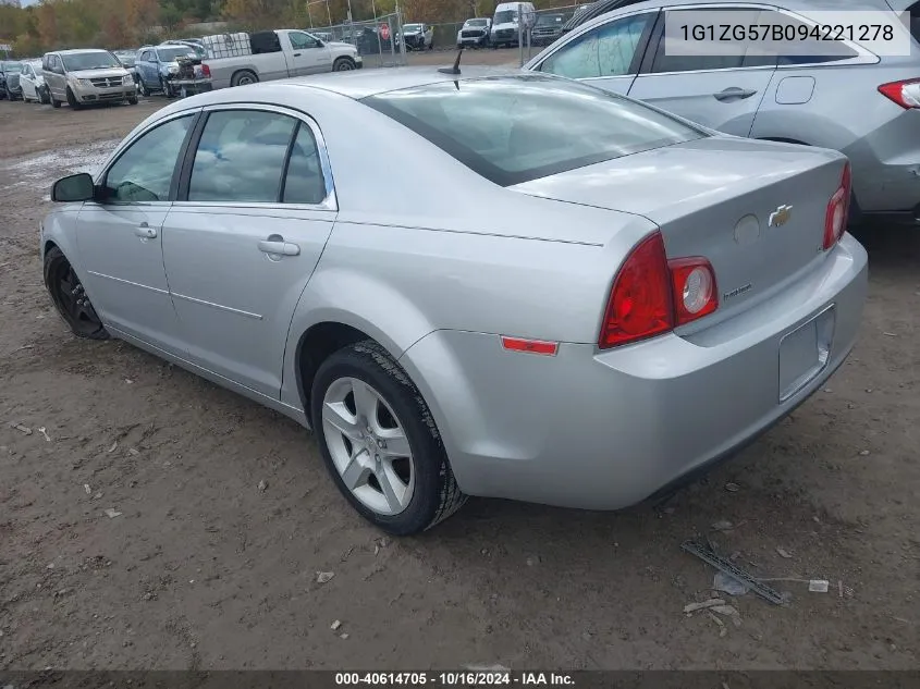 2009 Chevrolet Malibu Ls VIN: 1G1ZG57B094221278 Lot: 40614705