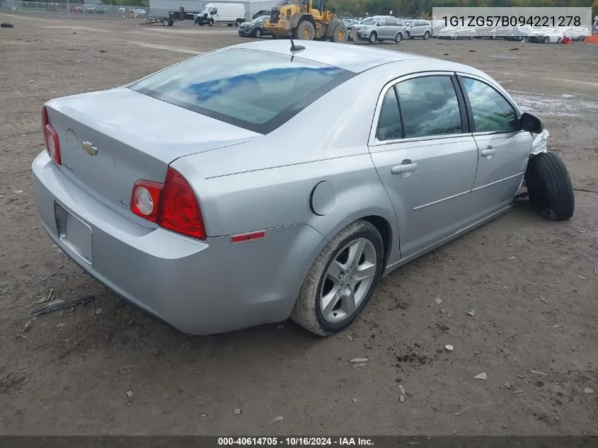 2009 Chevrolet Malibu Ls VIN: 1G1ZG57B094221278 Lot: 40614705