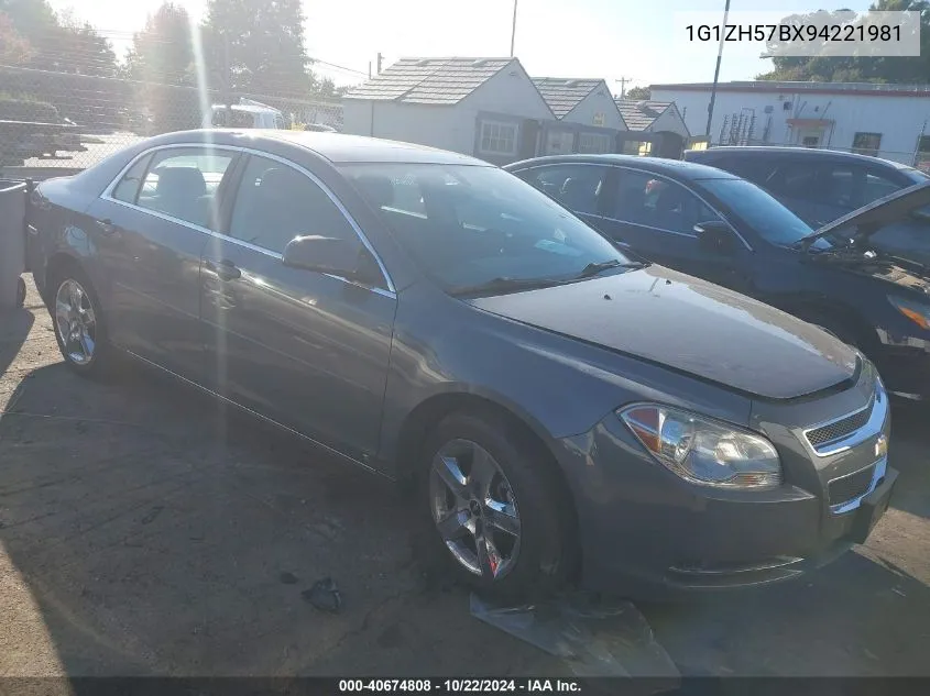 2009 Chevrolet Malibu Lt VIN: 1G1ZH57BX94221981 Lot: 40674808