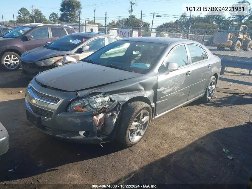 2009 Chevrolet Malibu Lt VIN: 1G1ZH57BX94221981 Lot: 40674808