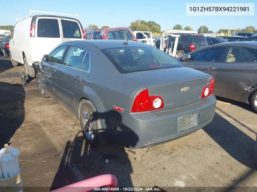 2009 Chevrolet Malibu Lt VIN: 1G1ZH57BX94221981 Lot: 40674808