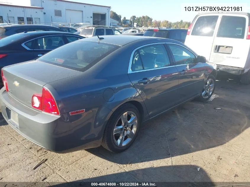 2009 Chevrolet Malibu Lt VIN: 1G1ZH57BX94221981 Lot: 40674808