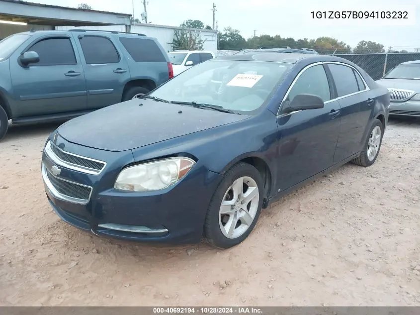 2009 Chevrolet Malibu Ls VIN: 1G1ZG57B094103232 Lot: 40692194