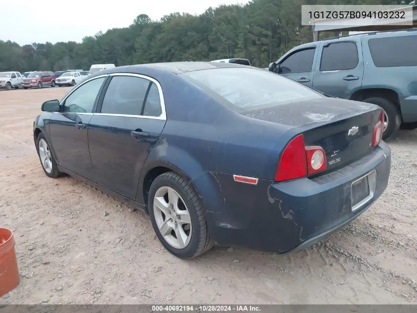 2009 Chevrolet Malibu Ls VIN: 1G1ZG57B094103232 Lot: 40692194