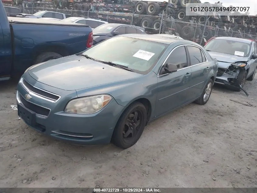 2009 Chevrolet Malibu Ls VIN: 1G1ZG57B494227097 Lot: 40722729