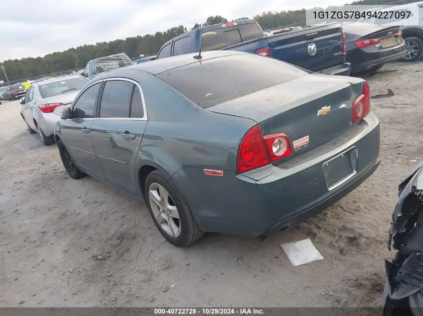 2009 Chevrolet Malibu Ls VIN: 1G1ZG57B494227097 Lot: 40722729