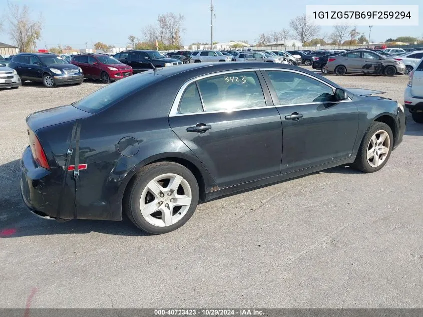 2009 Chevrolet Malibu Ls VIN: 1G1ZG57B69F259294 Lot: 40723423