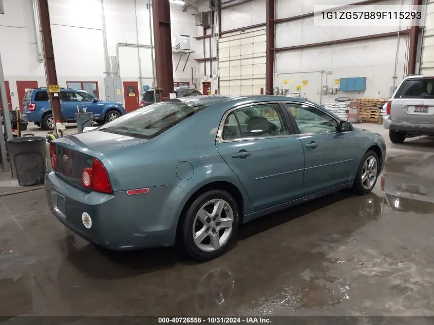 2009 Chevrolet Malibu Ls VIN: 1G1ZG57B89F115293 Lot: 40726558