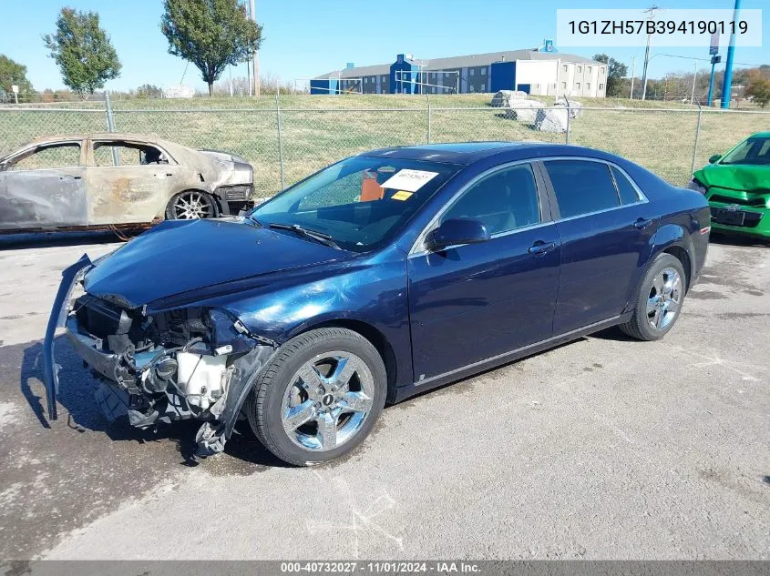 2009 Chevrolet Malibu Lt VIN: 1G1ZH57B394190119 Lot: 40732027