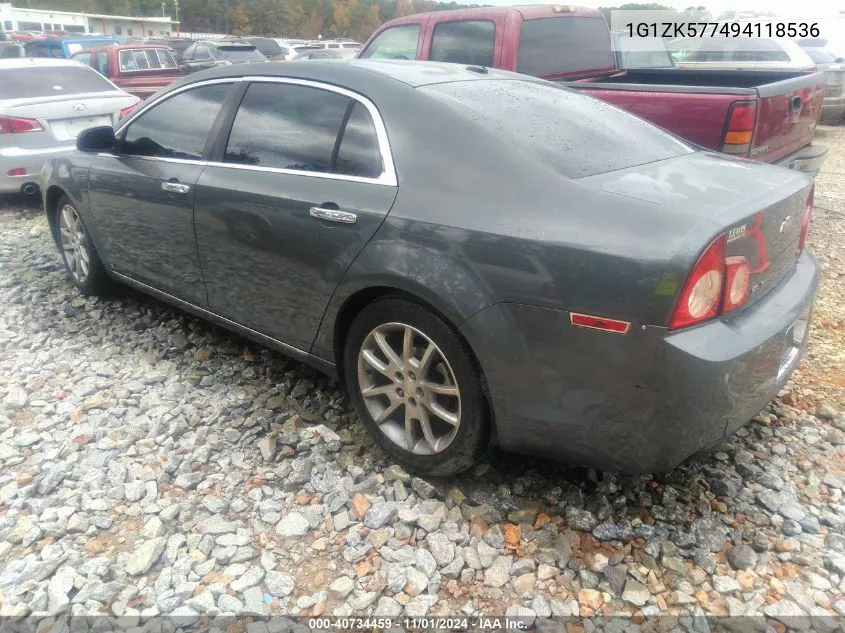 2009 Chevrolet Malibu Ltz VIN: 1G1ZK577494118536 Lot: 40734459