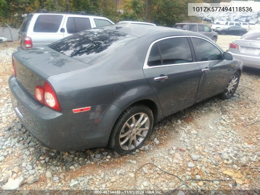 2009 Chevrolet Malibu Ltz VIN: 1G1ZK577494118536 Lot: 40734459