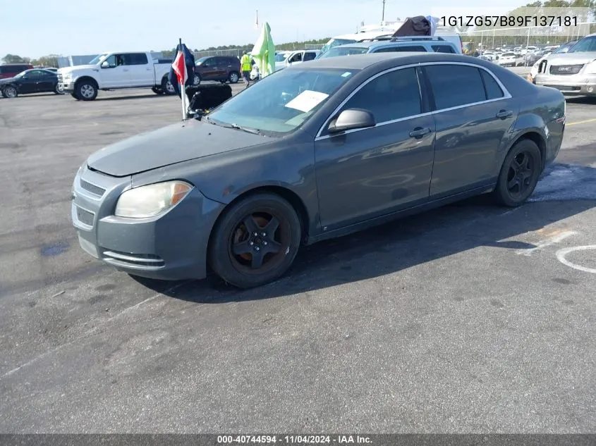 2009 Chevrolet Malibu Ls VIN: 1G1ZG57B89F137181 Lot: 40744594