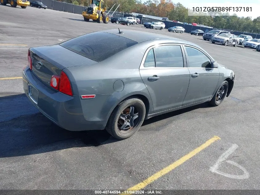 2009 Chevrolet Malibu Ls VIN: 1G1ZG57B89F137181 Lot: 40744594