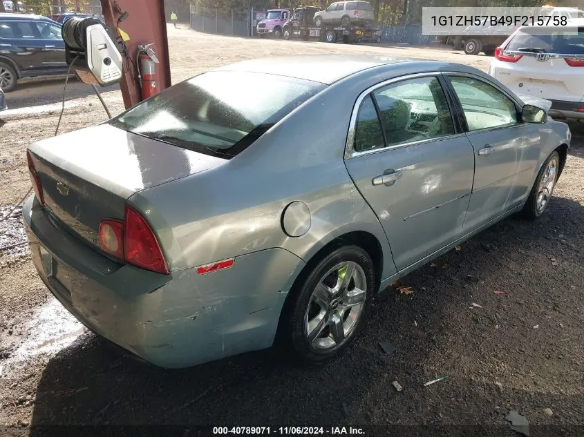 2009 Chevrolet Malibu Lt VIN: 1G1ZH57B49F215758 Lot: 40789071