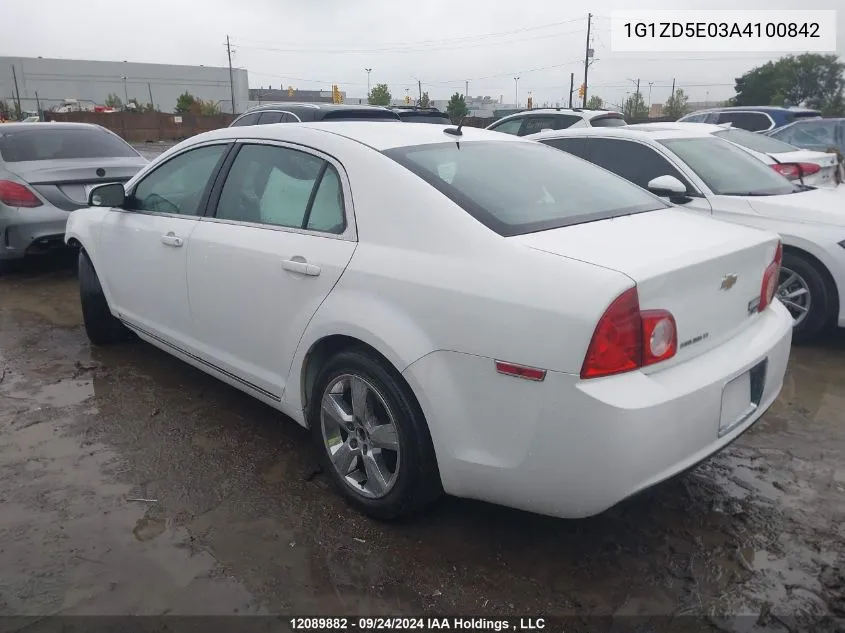 2010 Chevrolet Malibu VIN: 1G1ZD5E03A4100842 Lot: 12089882