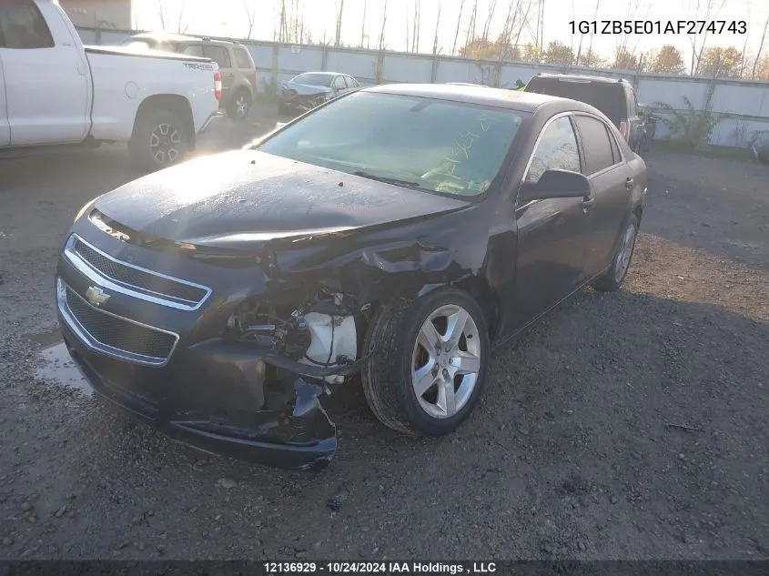 2010 Chevrolet Malibu VIN: 1G1ZB5E01AF274743 Lot: 12136929