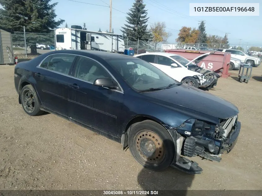 2010 Chevrolet Malibu Ls VIN: 1G1ZB5E00AF196648 Lot: 30045086