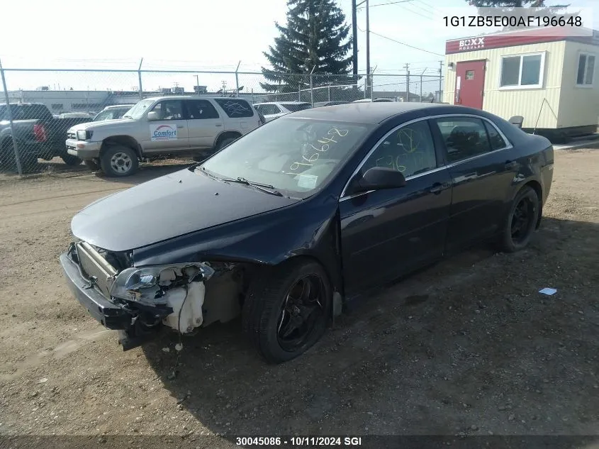 2010 Chevrolet Malibu Ls VIN: 1G1ZB5E00AF196648 Lot: 30045086