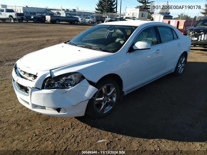 2010 Chevrolet Malibu 2Lt VIN: 1G1ZD5E00AF190178 Lot: 30049540