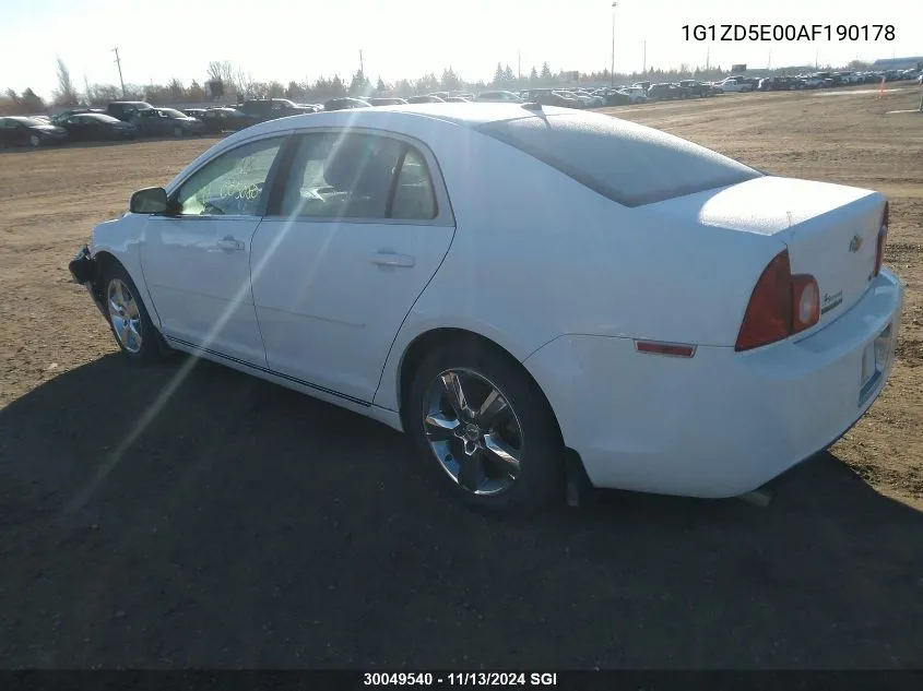 2010 Chevrolet Malibu 2Lt VIN: 1G1ZD5E00AF190178 Lot: 30049540